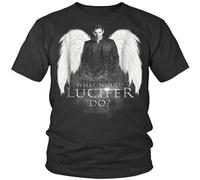 Lucifer The Morningstar Ange What Do You Truly T Shirt Graphic Top Printed Shirt Short Sleeve tee Mens Black 3XL