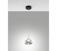 Lucille - Lámpara de techo (metal y vidrio borosilicato ahumado, LED de 8 W, regulable, temperatura de color 2700 K/3000 K/4000 K, Ø 16 cm)