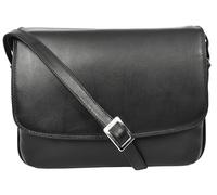 Lucinda - Bolso cruzado clásico de piel auténtica para mujer, tamaño mediano, Black, Medium