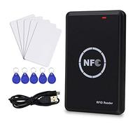 LUCINE RFID NFC Duplicator 125KHz Key fob Copiadora RFID Lector de tarjetas inteligentes Escritor 13.56MHz Programador cifrado UID USB / T5577 Etiqueta grabable (NS106+5T5577C+5UIDK)