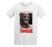 Lucio Fulci's Zombie Horror Movie Poster Men's T-Shirt Unisex White Cotton Hip Hop Print tee Shirts M