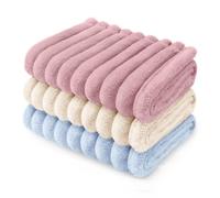 luciphia 3 Piezas de Paquete Mantas para Perros Gatos, Lavables a Máquina Franela Suave y Duradera, Manta para Perro Protección de Coche Cama Sofá Rosa Beige Azúl 52_x_76_cm