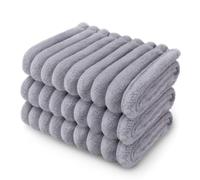 luciphia 3 Piezas de Paquete Mantas para Perros Gatos, Lavables a Máquina Franela Suave y Duradera, Manta para Perro Protección de Coche Cama Sofá Gris 45_x_75_cm