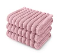luciphia 3 Piezas de Paquete Mantas para Perros Gatos, Lavables a Máquina Franela Suave y Duradera, Manta para Perro Protección de Coche Cama Sofá Rosa 52_x_76_cm