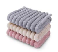 luciphia 3 Piezas de Paquete Mantas para Perros Gatos, Lavables a Máquina Franela Suave y Duradera, Manta para Perro Protección de Coche Cama Sofá Gris Rosa Beige 45_x_75_cm