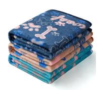 luciphia 3 Piezas de Paquete Mantas para Perros Gatos Mascotas Paños Estampados y Suaves Huesos Garras Small (60 * 40cm)