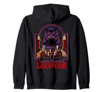 Lucipurr Cat Conjuring Sarcastic Retro Funny Adult Humor Sudadera con Capucha