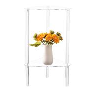 Lucite - Soporte de Extremo - Estantería Elegante versátil de Doble Capa, Pedestal de mesita de Noche Transparente, estación de Bebidas para Laptop, Organizador de Sala de Estar de Espacio