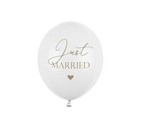Luck and Luck Boda Just Married Globos blancos x 6 30 cm