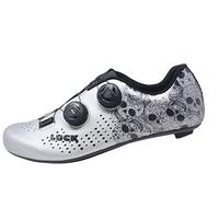 LUCK Genius Limited Edition Zapatillas de Ciclismo para Bicicleta de Carretera, con Suela de Carbono HD-50 y Doble Sistema rotativo de precisión. (Gris, Numeric_37)