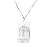 Luck Trader Collar con colgante del zodiaco en oro o plata con guía espiritual sabiduría, Acero inoxidable