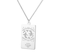 Luck Trader Collar con colgante del zodiaco en oro o plata con guía espiritual sabiduría, Acero inoxidable