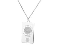 Luck Trader Collar con colgante del zodiaco en oro o plata con guía espiritual sabiduría, Acero inoxidable