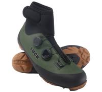 LUCK Winter 24, Zapatillas de Ciclismo MTB para Invierno, con Suela de Carbono, Doble Cierre rotativo y Goretex. (Verde, 39)
