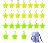 luckaide 36 piezas Reflectores Niños Colgante Reflector Colgante Estrella Niños Impermeable Aumenta la visibilidad por la noche para mochila escolar, mochila, ciclismo, correr, correr llavero
