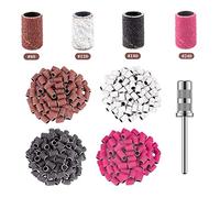 Luckaide Casquillos de lijado 100 piezas, tapones, cortador de uñas, tamaño de grano 80/120/180/240, manicura y pedicura