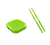 LUCKCDUO Batería electrónica compacta con detección de movimiento, kit de batería de aire portátil para principiantes, práctica silenciosa, USB para conexión midi, equipo de viaje ligero, 36 cm, azul