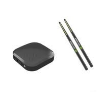 LUCKCDUO Batería electrónica compacta con detección de movimiento, kit de batería de aire portátil para principiantes, práctica silenciosa, USB para conexión midi, equipo de viaje ligero, 36 cm, azul