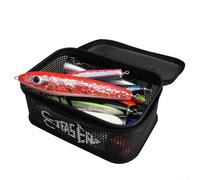 LUCKCDUO Bolsa de malla de pesca con gran capacidad y agujeros de drenaje inferiores, diseño ventilado para evitar el óxido en placas de hierro, adecuada para cebo de madera, como lo muestra la imagen