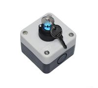 LUCKCDUO Interruptor giratorio de llave de dos posiciones, montaje de 10 A 22 mm, caja de control impermeable, carcasa a prueba de polvo, uso industrial en exteriores (A)