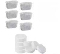 LUCKCDUO Limpiador de máquina de café, paquete de 6-12 filtros con tabletas descalcificadoras, kit de limpieza profunda para mantenimiento de espresso, elimina tierra, multiusos para cocina doméstica