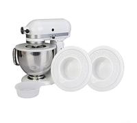 LUCKCDUO Tapa para Splash for Proof para tazón mezclador de 4.5 a 5 cuartos de galón, cubierta antiderrames para cuencos de mezcla con boquilla de vertido, ABS blanco, paquete de 2