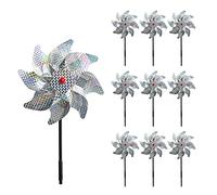 LUCKDANO 10 Molinetes Repelentes de Pájaros - Molinos de Viento Brillantes Reflectantes para Decoración de Jardín - Ahuyentador de Pájaros No Tóxico para Verduras y árboles Frutales