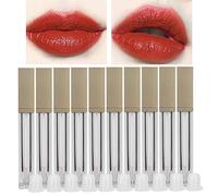 LUCKDANO 10 Tubos de Plástico para Brillo de Labios de 0.2 Fl Oz, Botellas Vacías de Cosméticos con Cabezal de Cepillo Suave, Plástico No Tóxico, Perfecto para Rellenar Brillo de Labios, Tamaño de