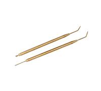 LUCKDANO 2 Herramientas Separadoras de Pestañas de Doble Extremo - Varilla de Separación de Pestañas de Acero Inoxidable con Peine para Permanente, Extensiones y Maquillaje Diario de y Cejas (GOLD)