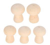 LUCKDANO 20 Piezas de Cuerpos de Muñecas con Clavija sin Terminar, Formas de Cabeza de Seta de Madera Natural para Manualidades y Proyectos de Arte para Niños