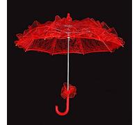 LUCKDANO Accesorio para Fotografía de Bodas con Opciones Multicolores | Elegante y Cómodo para Bailar, Celebrar y Uso Diario | Diámetro del Dosel de 55 cm. (Rojo)