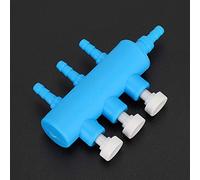 LUCKDANO Acuario de 7 Vías 2 Piezas Divisor de Aire para Tanque de Peces Azul Blanco - Adaptador de Bomba de Oxígeno para Acuario, Compatible con 4 Mm - Distribuidor de Tubería de Aire Duradero y