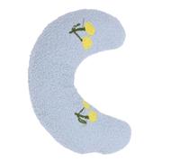 LUCKDANO Almohada en Forma de U para Mascotas, Cómoda Almohada de Felpa Esponjosa con Forma de Medio Donut para el Cuello de Perro para el Hogar, Patrón Amarillo y Melocotón (Patrón Azul+Cereza)