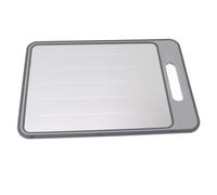 LUCKDANO Bandeja para Descongelar Carne Tabla de Cortar de Doble Cara para Descongelar y Moler Rápidamente, Viene con un Afilador, una Herramienta de Cocina esencial. (GREY)