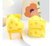 LUCKDANO Big Cheese Stress Juguete para Apretar Queso - Juguete para Aliviar el Estrés con Forma de Alimento - TPR, Seguro y Portátil - Relajación para el Hogar, la Oficina y los