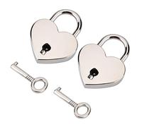 LUCKDANO Black Heart Lock 2 Juegos de Candados de Metal con Llave Maestra - Cerraduras de Zinc Duraderas para Equipaje, Diario, Joyero - Perfecto para Regalos