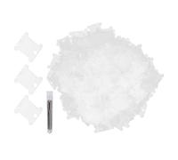 LUCKDANO Bobinas de Hilo de Plástico 300 Uds. Bobinas de Hilo Transparentes, Placas de Bobinado para Manualidades de Puntadas y Bordados con
