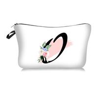 LUCKDANO Bolsa de Tocador para Mujeres Bolsas Cosméticas de Viaje Bolsa de Maquillaje Elegante Diseño de Letras de Letra Gran Capacidad con Amplio Almacenamiento para Elementos (O)