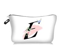 LUCKDANO Bolsa de Tocador para Mujeres Bolsas Cosméticas de Viaje Bolsa de Maquillaje Elegante Diseño de Letras de Letra Gran Capacidad con Amplio Almacenamiento para Elementos (E)