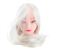 LUCKDANO Cabeza de maniquí con Soporte de Abrazadera - Maniquí de Práctica de Peinado de 24 Pulgadas para Estudiantes de Cosmetología y Peluquería - Cabello de Seda de Alta Temperatura para Trenzar