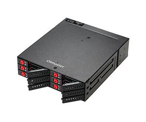 LUCKDANO Caja de Disco Duro de 6 Bahías Bastidor Móvil de 6 Gbps para Carcasa de Disco Duro SSD de 2,5" con Ventilador de Refrigeración Casillero de Intercambio