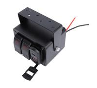 LUCKDANO Caja de Interruptor Basculante de 2 Bandas con Medidor de Voltaje PD Tipo C QC3.0 Puerto USB para 12V 24V DC Coche Camión Barco RV Remolque UTV ATV (Luz roja)