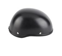 LUCKDANO Casco de Media Cara Retro para Hombre, Negro Mate con Cinturón de Alta Densidad, Tela Transpirable, Material FRP