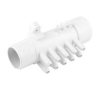 LUCKDANO Colector de Plomería para Piscinas de PVC de 1,5 Pulgadas y 10 puertos: Duradero y Resistente a la Corrosión para Aplicaciones de Spa, Aguas Termales Piscinas