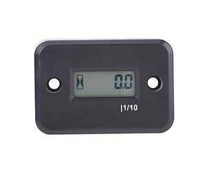 LUCKDANO Contador de Horas, Contador de Horas Digital, Temporizador para Motor de Gasolina, Motocicleta de Carreras, Cortacésped ATV, Resistente Al Agua y Duradero con Pantalla LCD Grande (BLACK)