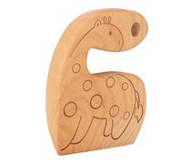 LUCKDANO Cuchillo de Madera para Niños Pequeños Cortador de Madera Seguro Patrón de Jirafa Cocina para Niños - Juguete para de 2 a 8 Años, para Aprender y Cocinar de Forma Segura, 11 X 9,5 Cm