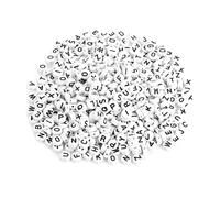 LUCKDANO Cuentas de Letras Letras 500 Uds AZ Cuentas de Acrílicas Redondas DIY Pulsera Collar Accesorios y Manualidades de Blancas