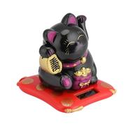 LUCKDANO Decoración para el Hogar o el Coche con un Lindo Gato de la Suerte Que Funciona con Energía Solar : Trae Buena Fortuna y Riqueza. (Black)