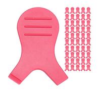 LUCKDANO Extensión de Permiso de Cepillo de Pestañas de Forma de 50 Piezas con 2 Cabezas a Prueba de Skid para Injerto (Rosa roja)