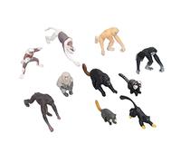 LUCKDANO Figura de Mono de Juguete, Juego de 10 Figuras de Animales Primates, Decoración de Mono, Gibón y Lémur, para Juguetes Educativos y Adornos de Escritorio